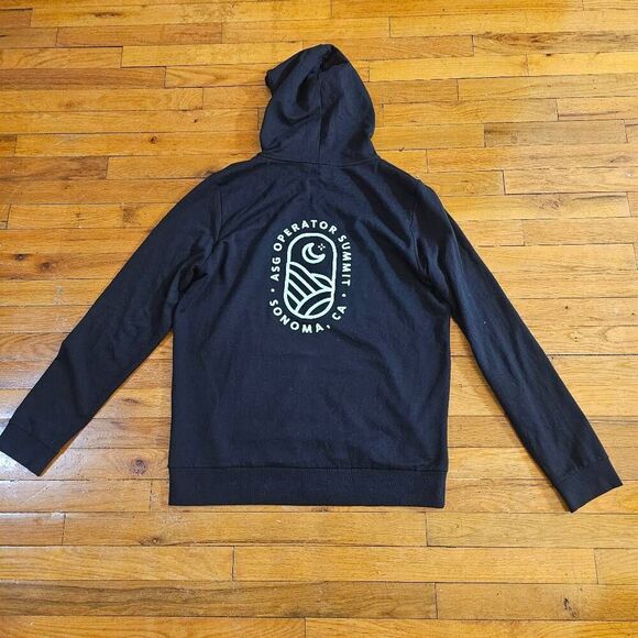 Marine Layer Full Zip Black Hoodie Jacket Size Large - Picture 2 of 8